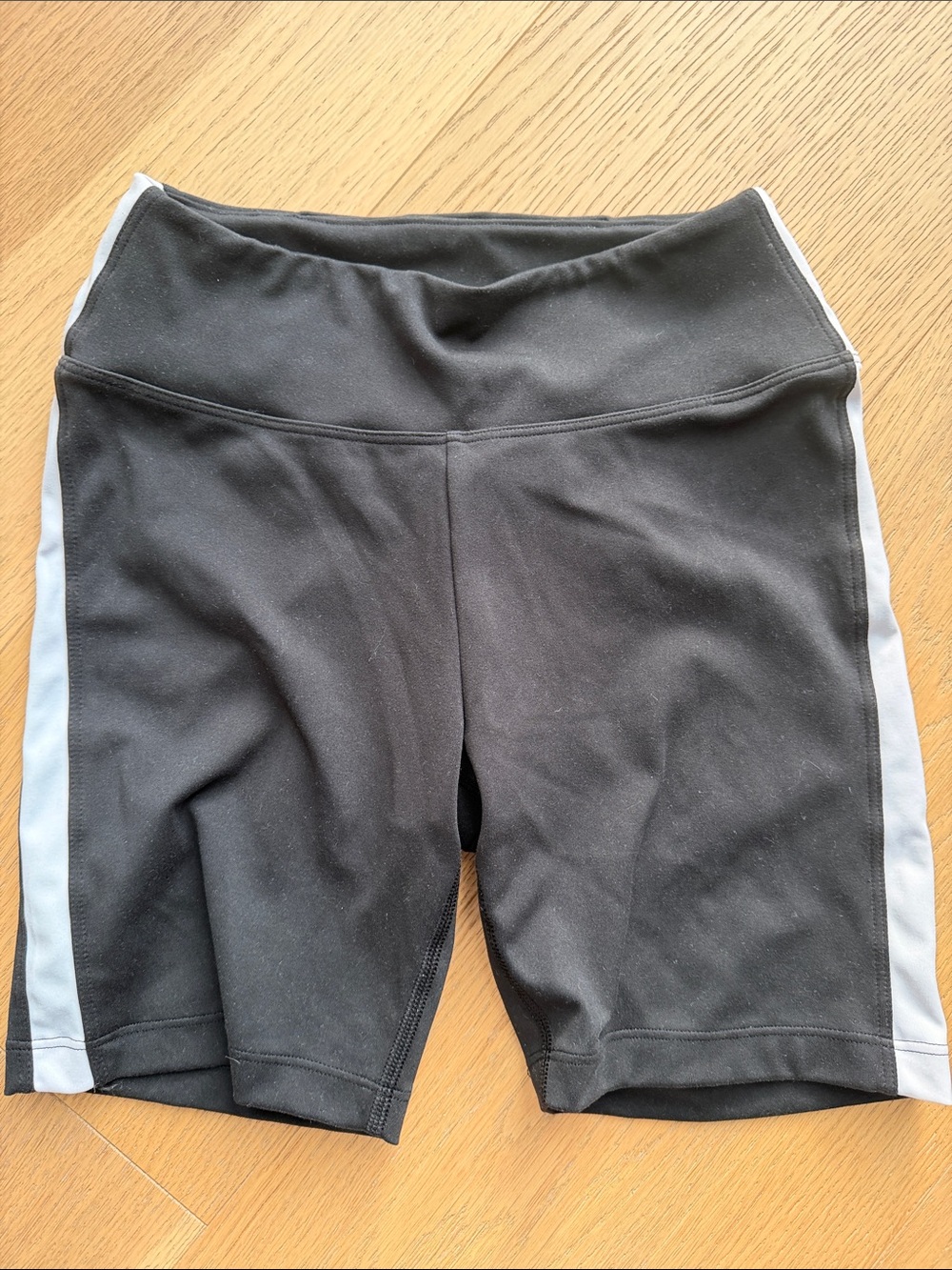 PINK Victoria's Secret Black Athletic Bike Shorts with White Side Stripe